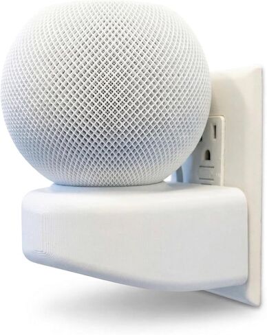 حامل حائط لجهاز HomePod Mini، حامل رف للمنفذ مع إدارة الكابلات، حامل حائط عائم، بدون ثقب سهل التركيب، حامل مكبر صوت موفر للمساحة لجهاز HomePod Mini (أبيض) in Saudi Arabia