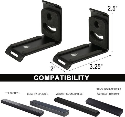 Soundbar Wall Mount for JBL, Bose, Samsung, Vizio, Sony Sound bar with Hook and Loop Straps Metal Sound Bar Shelf for Home RV Boat in Saudi Arabia