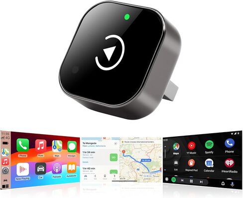 2-in-1 Wireless CarPlay & Android Auto Adapter 5.8GHz Pro – Seamless Switch for Multi-Driver Families – Convert Factory Wired to Wireless – Fast Auto-Connect Dongle in Saudi Arabia