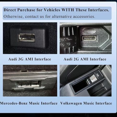 محول موسيقى عالي الوضوح للسيارة Audi Bluetooth، محول صوت لاسلكي، متوافق مع Audi 3G AMI، واجهات 2G AMI، وسائط مرسيدس، واجهة موسيقى مرسيدس، وواجهة موسيقى فولكس فاجن in Saudi Arabia