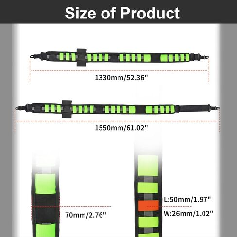 High-Visibility Multi-Purpose Utility Sling Heavy Duty Nylon Strap with Reflective Strips & Fluorescent Green Design for Walkie-Talkie, Water Bottle, Two-Way Radio Pouches in Saudi Arabia