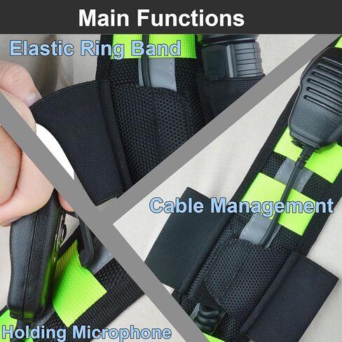High-Visibility Multi-Purpose Utility Sling Heavy Duty Nylon Strap with Reflective Strips & Fluorescent Green Design for Walkie-Talkie, Water Bottle, Two-Way Radio Pouches in Saudi Arabia