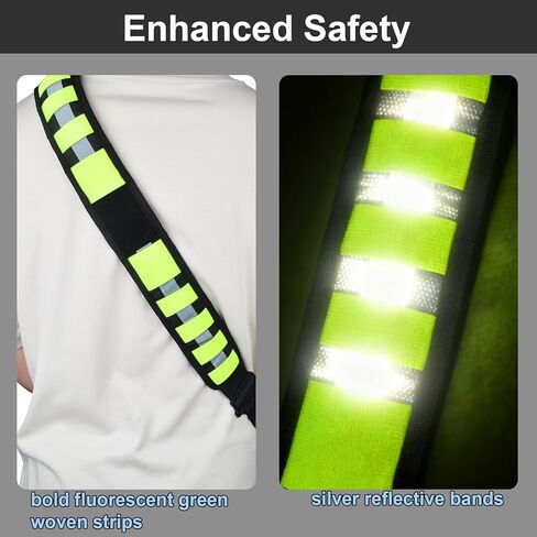 High-Visibility Multi-Purpose Utility Sling Heavy Duty Nylon Strap with Reflective Strips & Fluorescent Green Design for Walkie-Talkie, Water Bottle, Two-Way Radio Pouches in Saudi Arabia