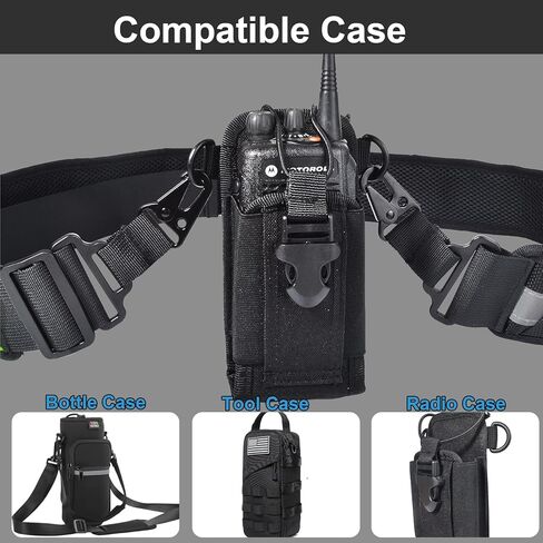 High-Visibility Multi-Purpose Utility Sling Heavy Duty Nylon Strap with Reflective Strips & Fluorescent Green Design for Walkie-Talkie, Water Bottle, Two-Way Radio Pouches in Saudi Arabia