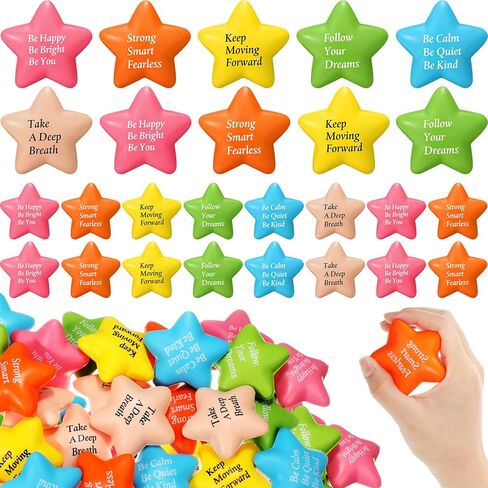 60 Pcs Motivational Stress Balls Quotes Inspirational Funny Colorful Foam Balls Hand Exercise Stress Relief Gifts for Office Small Anxiety Balls for Relief Motivating Encouraging Supply in Kuwait