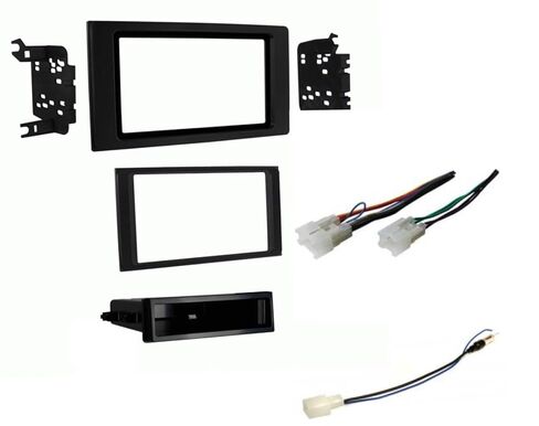 Double or Single Din Car Stereo Install Dash Kit, Wire Harness and AM/FM Radio Reception Antenna Adapter Combo -No Factory External Amp Vehicles: Made for Toyota: 2016 2017 2018 2019 Tacoma in Saudi Arabia
