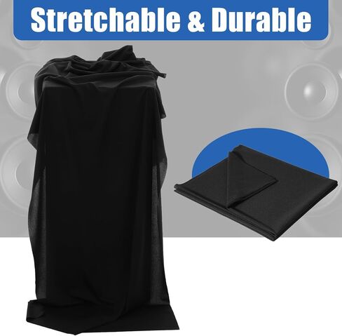 Speaker Grill Cloth 67"x19.7" Black Speaker Fabric Cover Breathable Dustproof Subwoofer Stereo Fabric Replacement for Home Speakers Stage Audio Speakers Custom Cabinets in Saudi Arabia