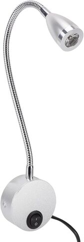 Wall Mount LED Reading Lights, Flexible Gooseneck Light, 360 Rotatable Head 3W Warm White 3000K Non Flicker Lighting with Built in Switch & Complete Installation Accessories, (US Plug) in Saudi Arabia