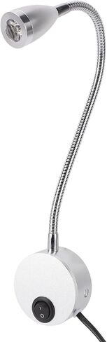 Wall Mount LED Reading Lights, Flexible Gooseneck Light, 360 Rotatable Head 3W Warm White 3000K Non Flicker Lighting with Built in Switch & Complete Installation Accessories, (US Plug) in Saudi Arabia