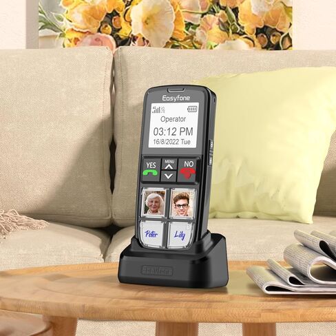 Easyfone Prime-T6 4G هاتف محمول مزود بزر صورة لكبار السن | سهل الاستخدام | صوت واضح | زر SOS | قاعدة شحن سهلة | بطاقة SIM متضمنة | مناسب للخرف والزهايمر والأطفال | 4 أزرار ذاكرة كبيرة، قاعدة شحن سهلة، مفتاح SOS للطوارئ، سهل الاستخدام in Saudi Arabia