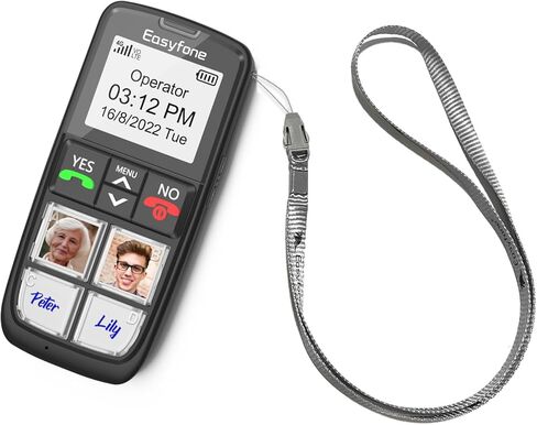 Easyfone Prime-T6 4G هاتف محمول مزود بزر صورة لكبار السن | سهل الاستخدام | صوت واضح | زر SOS | قاعدة شحن سهلة | بطاقة SIM متضمنة | مناسب للخرف والزهايمر والأطفال | 4 أزرار ذاكرة كبيرة، قاعدة شحن سهلة، مفتاح SOS للطوارئ، سهل الاستخدام in Saudi Arabia