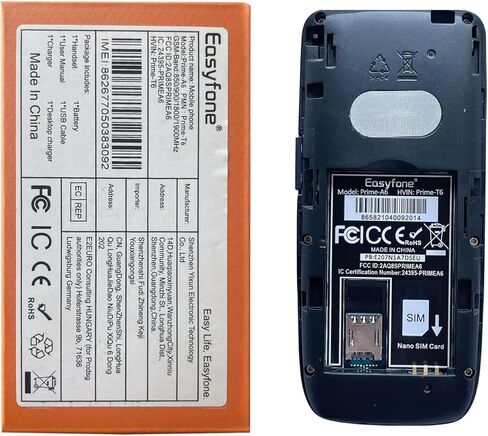 Easyfone Prime-T6 4G هاتف محمول مزود بزر صورة لكبار السن | سهل الاستخدام | صوت واضح | زر SOS | قاعدة شحن سهلة | بطاقة SIM متضمنة | مناسب للخرف والزهايمر والأطفال | 4 أزرار ذاكرة كبيرة، قاعدة شحن سهلة، مفتاح SOS للطوارئ، سهل الاستخدام in Saudi Arabia
