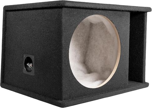 QPower 12 Inch Single Horn Ported Subwoofer Box Enclosure, 5/8" MDF Car Audio Speaker Box, 2.0 Cubic Feet Vented Design, Black Carpet Finish in Saudi Arabia