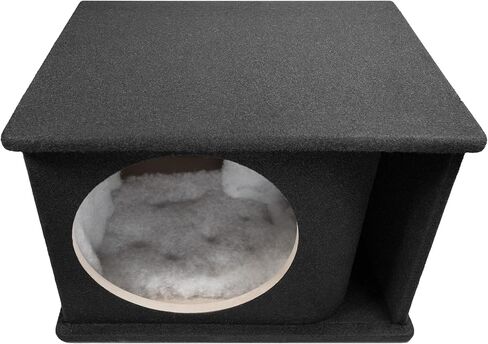 QPower 12 Inch Single Horn Ported Subwoofer Box Enclosure, 5/8" MDF Car Audio Speaker Box, 2.0 Cubic Feet Vented Design, Black Carpet Finish in Saudi Arabia