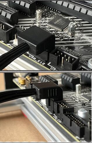كابل تمديد USB 9 Pin إلى 2 منفذ USB 2.0 للوحة الأم، كابل رأس بزاوية 90 درجة، حقن أسود الكل في واحد 20 سم بدون فضفاض، ترقية اللوحة الأمامية للكمبيوتر الشخصي in Saudi Arabia