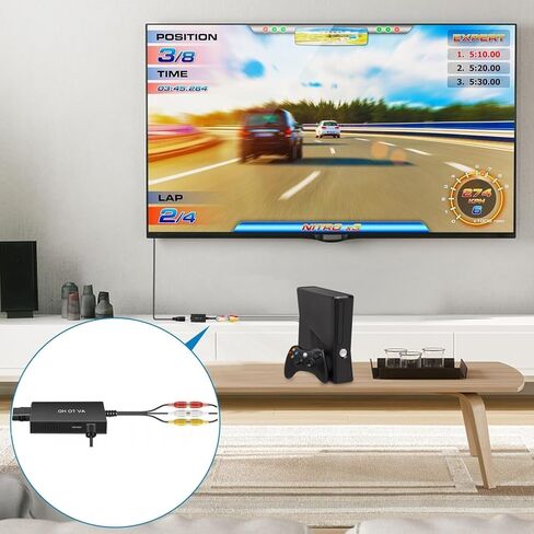 RCA to HDMI,AV to HDMI Converter, 1080P Mini RCA Composite CVBS Video Audio Converter Adapter Supporting PAL/NTSC for TV/PC/ PS3/ STB/VHS/VCR/Blue-Ray DVD Players in Saudi Arabia