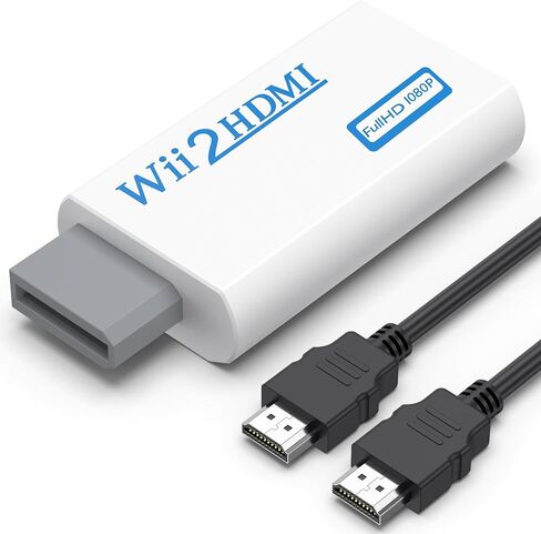 Meliya Wii to HDMI Converter, Wii to HDMI Adapter 1080P with 3.5mm Audio Jack, Compatible with Wii & Wii U, HDMI, Monitor, Display-Supports All Wii Display Modes in Saudi Arabia