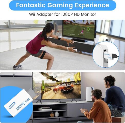 Meliya Wii to HDMI Converter, Wii to HDMI Adapter 1080P with 3.5mm Audio Jack, Compatible with Wii & Wii U, HDMI, Monitor, Display-Supports All Wii Display Modes in Saudi Arabia