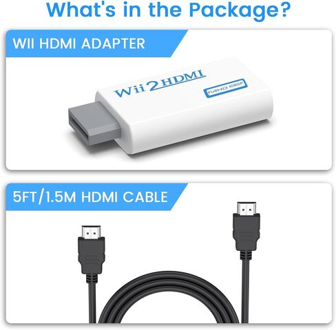Meliya Wii to HDMI Converter, Wii to HDMI Adapter 1080P with 3.5mm Audio Jack, Compatible with Wii & Wii U, HDMI, Monitor, Display-Supports All Wii Display Modes in Saudi Arabia