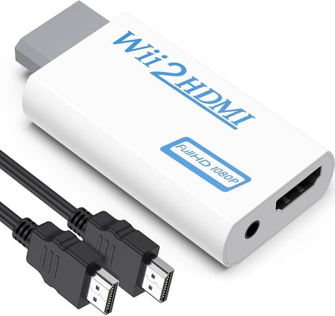 Meliya Wii to HDMI Converter, Wii to HDMI Adapter 1080P with 3.5mm Audio Jack, Compatible with Wii & Wii U, HDMI, Monitor, Display-Supports All Wii Display Modes in Saudi Arabia