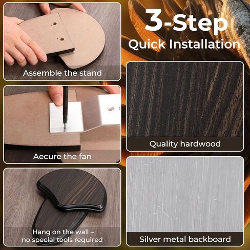 Junkin Turkey Mounting Kit, 9.4 x 6.7 Inch Wooden Turkey Fan Mount Plaque with 5 Screws and Metal Backboard, Easy Installation for Tail and Beard Display, Black in Saudi Arabia