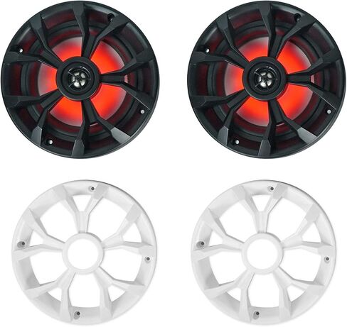 Rockville RKL65MBW Bundle: (6) 6.5 in 700-Watt Boat Speakers w/LED, RXM-S6 2600W 6-Channel Amplifier, RMWK4 4 AWG Marine Amplifier Wire Kit, RGHR2 Marine Gauge Hole Receiver, 9-Items in Saudi Arabia