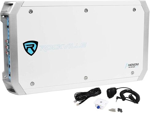 Rockville RKL65MBW Bundle: (6) 6.5 in 700-Watt Boat Speakers w/LED, RXM-S6 2600W 6-Channel Amplifier, RMWK4 4 AWG Marine Amplifier Wire Kit, RGHR2 Marine Gauge Hole Receiver, 9-Items in Saudi Arabia