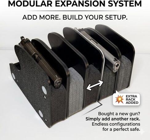 XARVO Magnetic Pistol Rack for Gun Safe, Modular Handgun Holder Organizer, Soft Foam Scratch-Free Storage Expandable Fits Most Pistols Revolvers Slots Shelf Accessory Firearm in Saudi Arabia