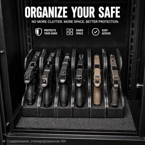 XARVO Magnetic Pistol Rack for Gun Safe, Modular Handgun Holder Organizer, Soft Foam Scratch-Free Storage Expandable Fits Most Pistols Revolvers Slots Shelf Accessory Firearm in Saudi Arabia