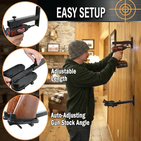Rush Creek Creations Adjustable Metal 2-Gun Wall Rack – Wall Mounted Rifle & Shotgun Storage Organizer in Saudi Arabia