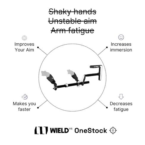 WIELD VR Gun Stock for Quest 3 | 2 | 3S | Pro – with Basic Sling – Designed for FPS Accuracy, Stability & Immersion – VR Accessory for Shooting Games – OneStock S Core Confidence in Kuwait