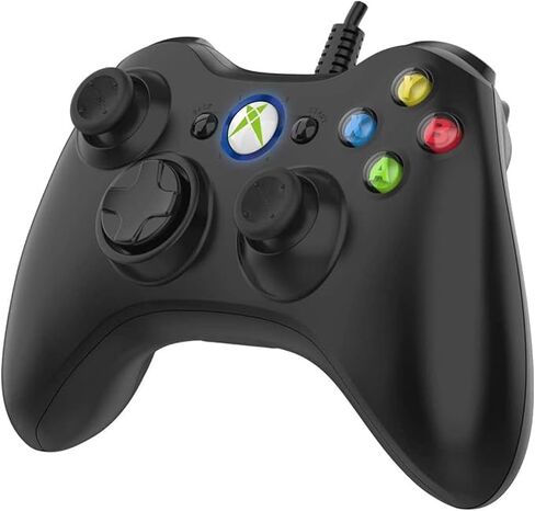 NBCP Wired Controller for Xbox 360, 2.4G Game Joystick Controller Gamepad for Xbox 360 Slim Console, PC Windows 7/8/10, Upgraded Gamepad with Dual Vibration Feedback and 60-inch Flexible Cord in Saudi Arabia