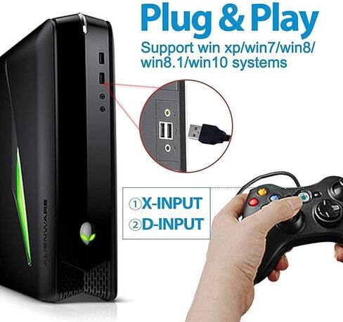 NBCP Wired Controller for Xbox 360, 2.4G Game Joystick Controller Gamepad for Xbox 360 Slim Console, PC Windows 7/8/10, Upgraded Gamepad with Dual Vibration Feedback and 60-inch Flexible Cord in Saudi Arabia