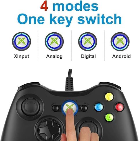 NBCP Wired Controller for Xbox 360, 2.4G Game Joystick Controller Gamepad for Xbox 360 Slim Console, PC Windows 7/8/10, Upgraded Gamepad with Dual Vibration Feedback and 60-inch Flexible Cord in Saudi Arabia