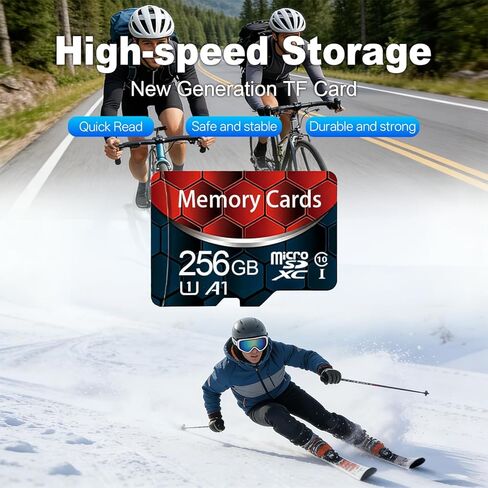 256GB Class 10 MicroSDHC Flash Memory Card with Adapter for Mobile Device Storage Phone, Tablet, Drone & Full HD Video Recording in Saudi Arabia