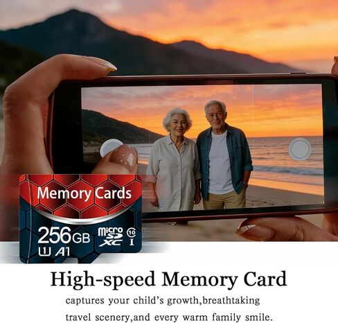 256GB Class 10 MicroSDHC Flash Memory Card with Adapter for Mobile Device Storage Phone, Tablet, Drone & Full HD Video Recording in Saudi Arabia