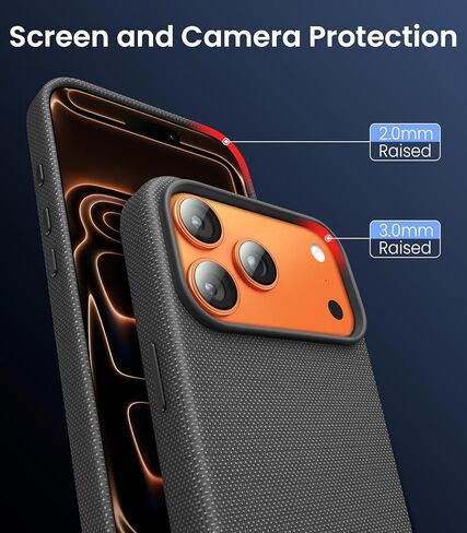 حافظة Mkeke لهاتف iPhone 17 Pro منسوجة باللون الأسود من الدرجة العسكرية للحماية من السقوط ومضادة للصدمات لهاتف Apple 6.3 بوصة 2025 in Kuwait