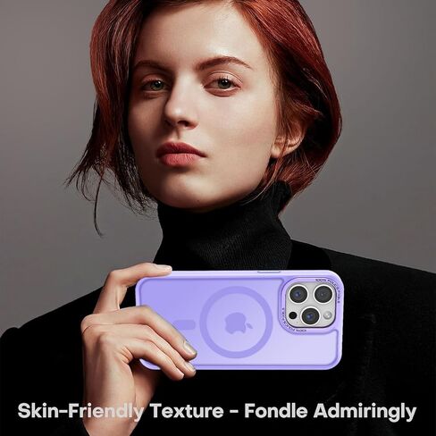 Newfuture Magnetic for iPhone 15 Pro Case [Compatible with Magsafe] [Military Grade Drop Protection] Translucent Matte Anti-Fingerprint Shockproof Phone Case for iPhone 15 Pro 6.1 inch, Lilac Purple in Saudi Arabia