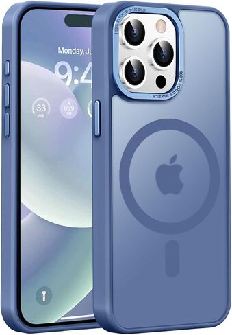 Newfuture Upgraded Magnetic for iPhone 15 Pro Max Case [Compatible with Magsafe] [Mil-Grade Protection], Pocket-Friendly, Slim Translucent Phone Case Cover for iPhone 15 Pro Max 6.7", Light Blue in Saudi Arabia