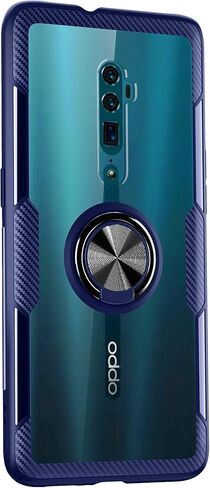 حافظة SORAKA شفافة لهاتف oppo Reno 10X Zoom/Oppo Reno 5G مع حامل حلقي، حافظة نحيفة وشفافة من البولي كربونات الصلب، حافظة تكبير oppo Reno 10X مع لوحة معدنية لحامل هاتف السيارة المغناطيسي in Kuwait