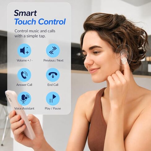 Wireless Earbuds Pro 3, Bluetooth 5.3 Noise Cancelling Ear buds with ANC,Immersive Stereo Sound,ENC Clear Calls,30H Playtime,IPX5 Waterproof,Touch Control,In-Ear Headphones for iPhone/ Android (white) in Saudi Arabia