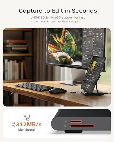 محور حامل Satechi USB-C، محطة عمل قابلة للطي مع توسيع شاشة HDMI 4K@60 هرتز وشحن توصيل الطاقة 100 واط، مصمم للأجهزة اللوحية وأجهزة الكمبيوتر المحمولة والهواتف الذكية، حتى 13 بوصة، أسود فضائي in Kuwait