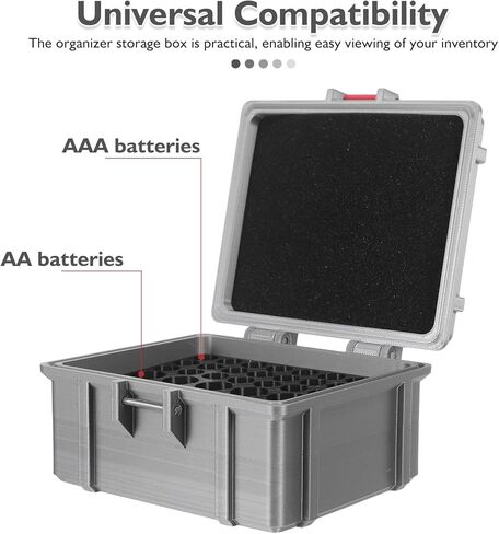 SEWACC Battery Organizer Storage Box for Aa and AAA, Sturdy Plastic Waterproof Multi-Slot Battery Holder Case for Portable Home, Outdoor and Travel Use in Saudi Arabia