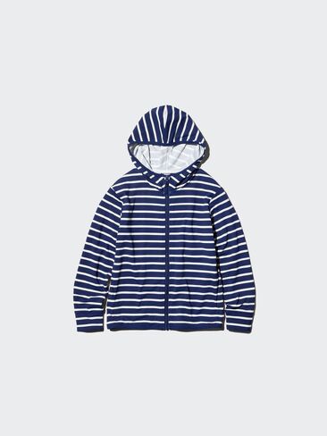 Uniqlo AIRism هودي بسحاب كامل للحماية من الأشعة فوق البنفسجية | مخطط in Saudi Arabia