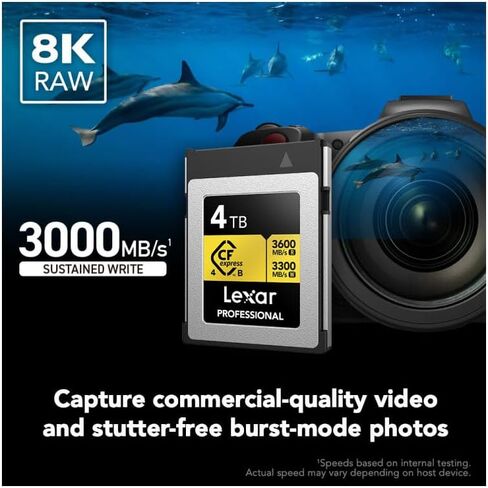 بطاقة الذاكرة Lexar Gold Series Professional CFexpress 4.0 Type-B - 4 تيرابايت، مفردة in Saudi Arabia
