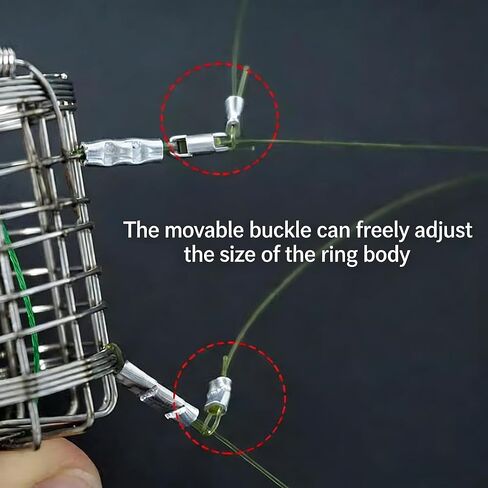 3 Pack Stainless Steel Crab Trap - 8-Loop Cylindrical Crab Snare with Glove & Lead Sinkers, Suitable for Dungeness, Blue, Red & Rock Crab, Ready to Use for Beach, Pier & Dock Fishing in Kuwait