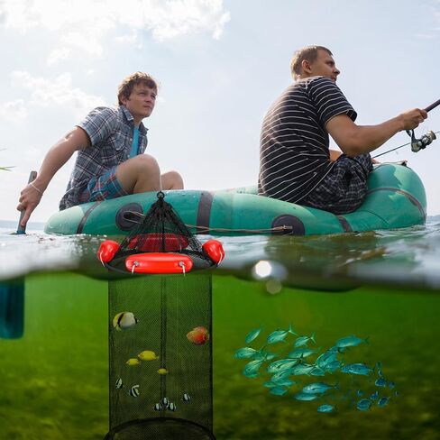 Large Collapsible Floating Fishing Basket 39 x 15.75 inch for Live Caught Fish Foldable Floating Fish Basket Net Bait for Bait Storage Cage for Keeping Minnows Shrimp in Saudi Arabia