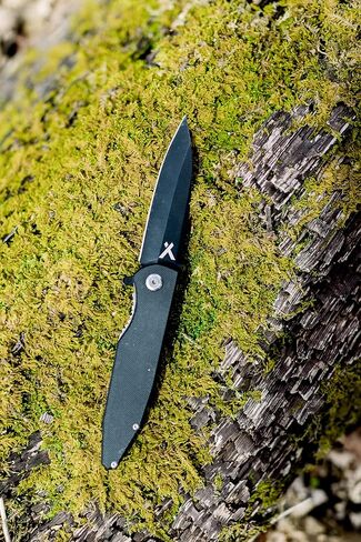 سكين جيب بشفرة قابلة للطي من Bear Grylls، شفرة فولاذية 3.6 بوصة 3cr13، سكين EDC بمقبض G10، ومشبك حزام للتخييم والبقاء على قيد الحياة وحقيبة الظهر - أسود in Kuwait