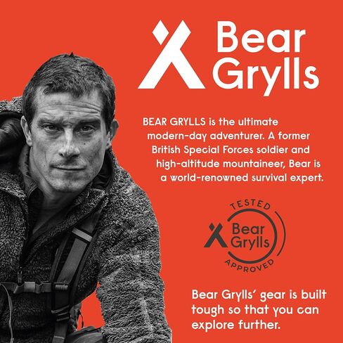 سكين جيب بشفرة قابلة للطي من Bear Grylls، شفرة فولاذية 3.6 بوصة 3cr13، سكين EDC بمقبض G10، ومشبك حزام للتخييم والبقاء على قيد الحياة وحقيبة الظهر - أسود in Kuwait