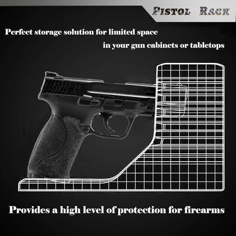 Pistol Rack Universal Protective Handgun Storage,Handgun Rack for Gun Safe Gun Cabinet Storage, Gun Magazine Holder, 1 Gun Holder 3 Mag Slots Fit Most Pistols in Saudi Arabia